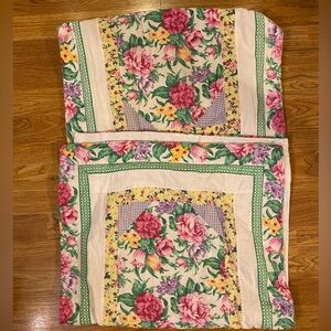 2 Vintage Cottagecore Floral Style Large Pillow Sham Decorative Bundle 22x39